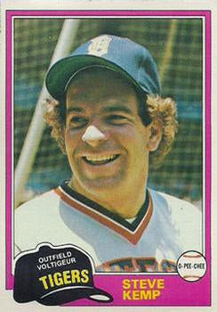 #152 Steve Kemp - Detroit Tigers - 1981 O-Pee-Chee - Gray Back Baseball