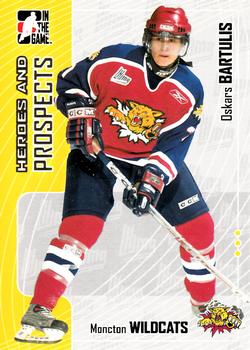 #153 Oskars Bartulis - Moncton Wildcats - 2005-06 In The Game Heroes and Prospects Hockey