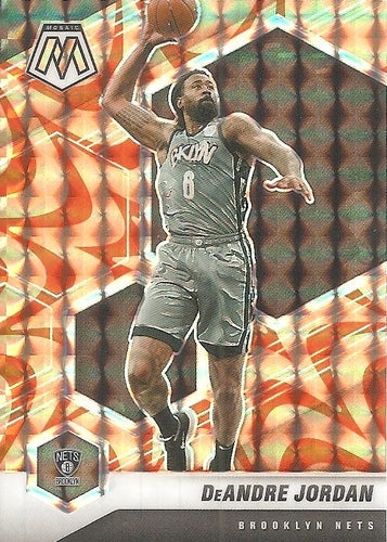 #153 DeAndre Jordan - Brooklyn Nets - 2020-21 Panini Mosaic - Mosaic Reactive Orange Basketball