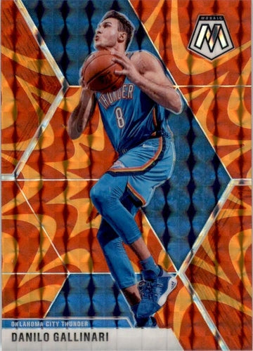 #153 Danilo Gallinari - Oklahoma City Thunder - 2019-20 Panini Mosaic - Reactive Orange Basketball