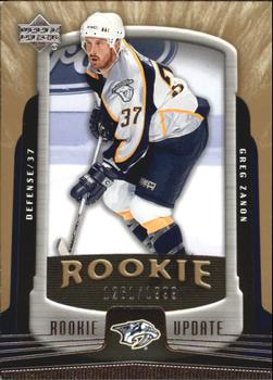 #154 Greg Zanon - Nashville Predators - 2005-06 Upper Deck Rookie Update Hockey