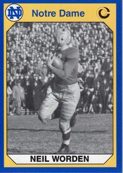 #154 Neil Worden - Notre Dame Fighting Irish - 1990 Collegiate Collection Notre Dame Football