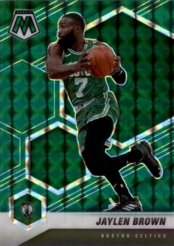 #155 Jaylen Brown - Boston Celtics - 2020-21 Panini Mosaic - Mosaic Green Basketball