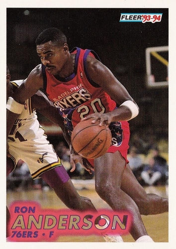 #155 Ron Anderson - Philadelphia 76ers - 1993-94 Fleer Basketball