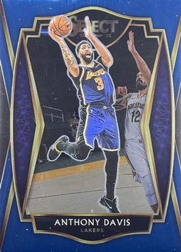 #155 Anthony Davis - Los Angeles Lakers - 2020-21 Panini Select - Blue Basketball