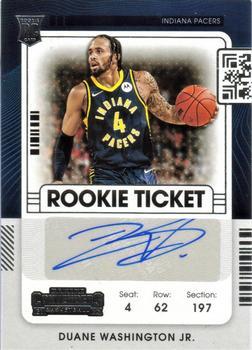 #155 Duane Washington Jr. - Indiana Pacers - 2021-22 Panini Contenders Basketball
