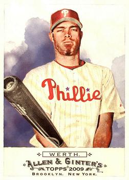 #156 Jayson Werth - Philadelphia Phillies - 2009 Topps Allen & Ginter Baseball