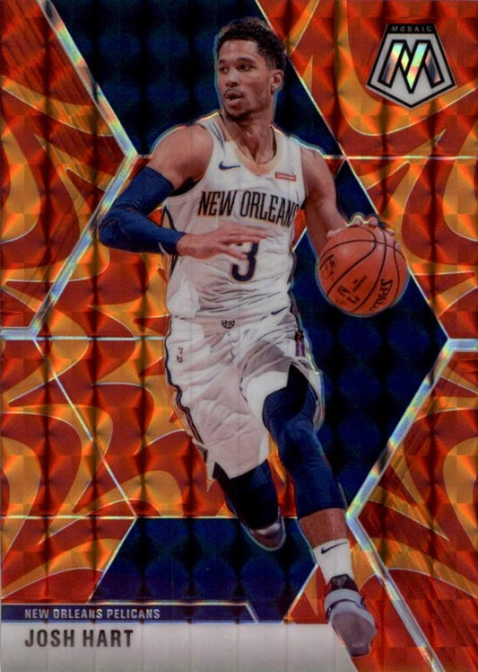 #156 Josh Hart - New Orleans Pelicans - 2019-20 Panini Mosaic - Reactive Orange Basketball