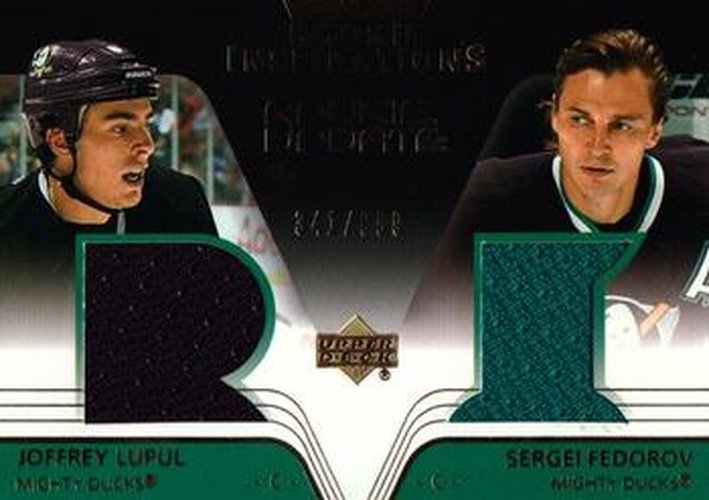 #156 Joffrey Lupul / Sergei Fedorov - Anaheim Mighty Ducks - 2003-04 Upper Deck Rookie Update Hockey