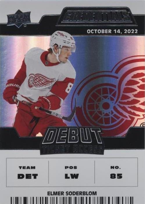 #158 Elmer Soderblom - Detroit Red Wings - 2022-23 Upper Deck Credentials Hockey