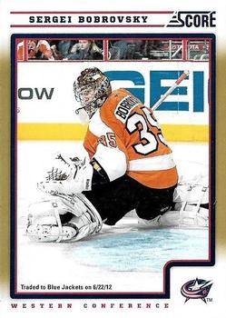 #158 Sergei Bobrovsky - Columbus Blue Jackets - 2012-13 Score - Gold Rush Hockey
