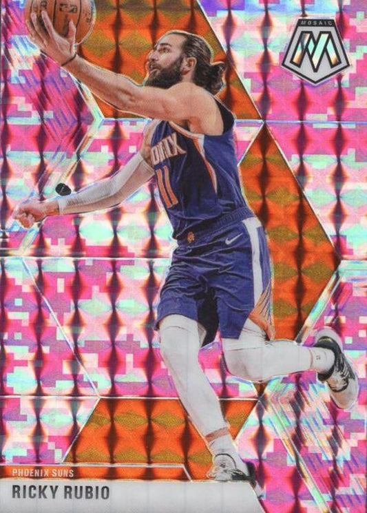#158 Ricky Rubio - Phoenix Suns - 2019-20 Panini Mosaic - Camo Pink Basketball