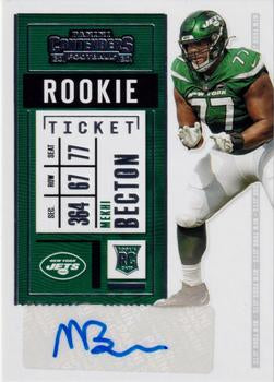 #158 Mekhi Becton - New York Jets - 2020 Panini Contenders Football