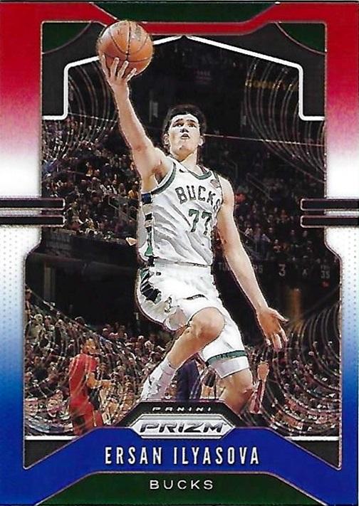 #158 Ersan Ilyasova - Milwaukee Bucks - 2019-20 Panini Prizm - Prizms Red White and Blue Basketball