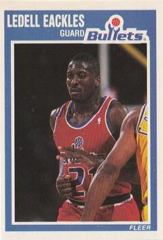 #158 Ledell Eackles - Washington Bullets - 1989-90 Fleer Basketball