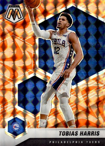 #159 Tobias Harris - Philadelphia 76ers - 2020-21 Panini Mosaic - Mosaic Reactive Orange Basketball