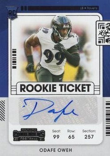 #159 Odafe Oweh - Baltimore Ravens - 2021 Panini Contenders Football