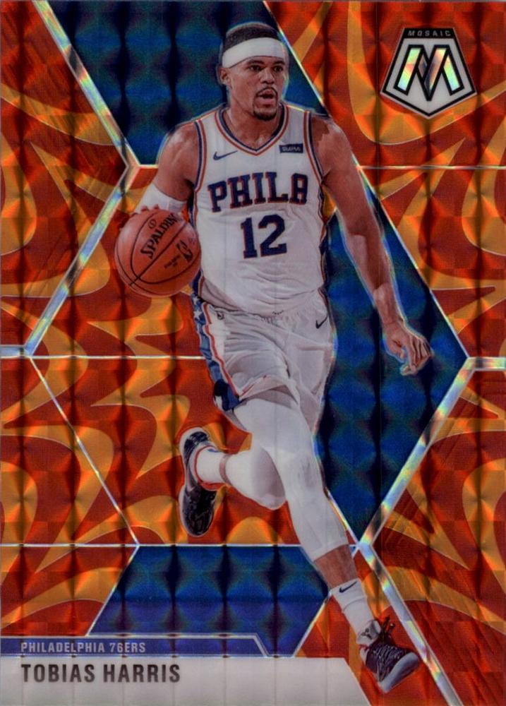 #159 Tobias Harris - Philadelphia 76ers - 2019-20 Panini Mosaic - Reactive Orange Basketball