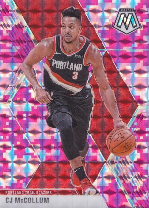 #15 CJ McCollum - Portland Trail Blazers - 2019-20 Panini Mosaic - Camo Pink Basketball