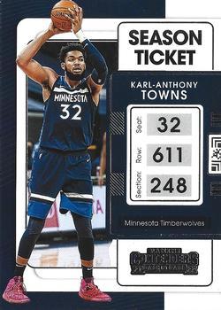 #15 Karl-Anthony Towns - Minnesota Timberwolves - 2021-22 Panini Contenders Basketball