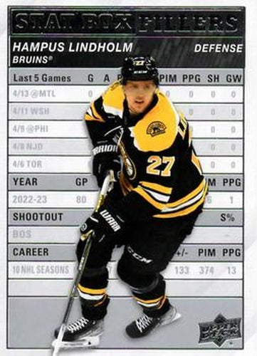 #SB-15 Hampus Lindholm - Boston Bruins - 2023-24 Upper Deck - Stat Box Fillers Hockey