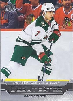 #DD-15 Brock Faber - Minnesota Wild - 2023-24 Upper Deck - Debut Dates Hockey