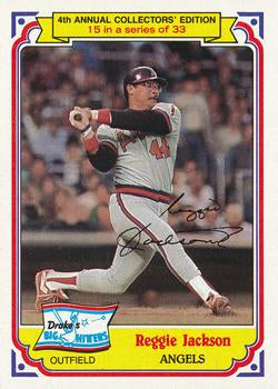 #15 Reggie Jackson - California Angels - 1984 Topps Drake's Big Hitters Baseball