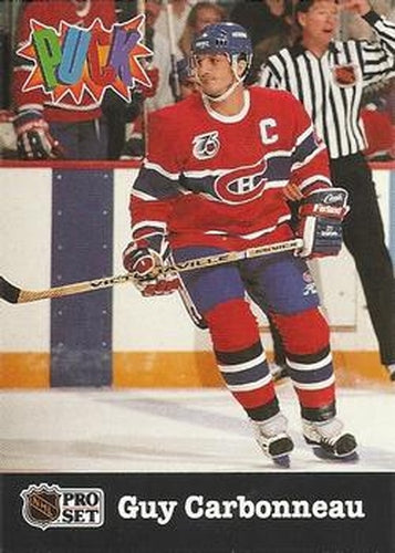#15 Guy Carbonneau - Montreal Canadiens - 1991-92 Pro Set PUCK Hockey