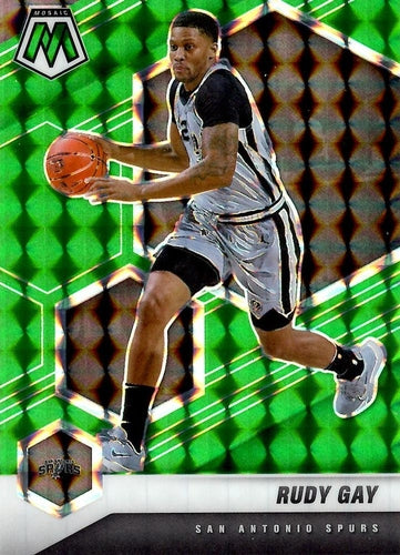 #160 Rudy Gay - San Antonio Spurs - 2020-21 Panini Mosaic - Mosaic Green Basketball