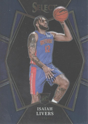 #160 Isaiah Livers - Detroit Pistons - 2021-22 Panini Select - Blue Basketball