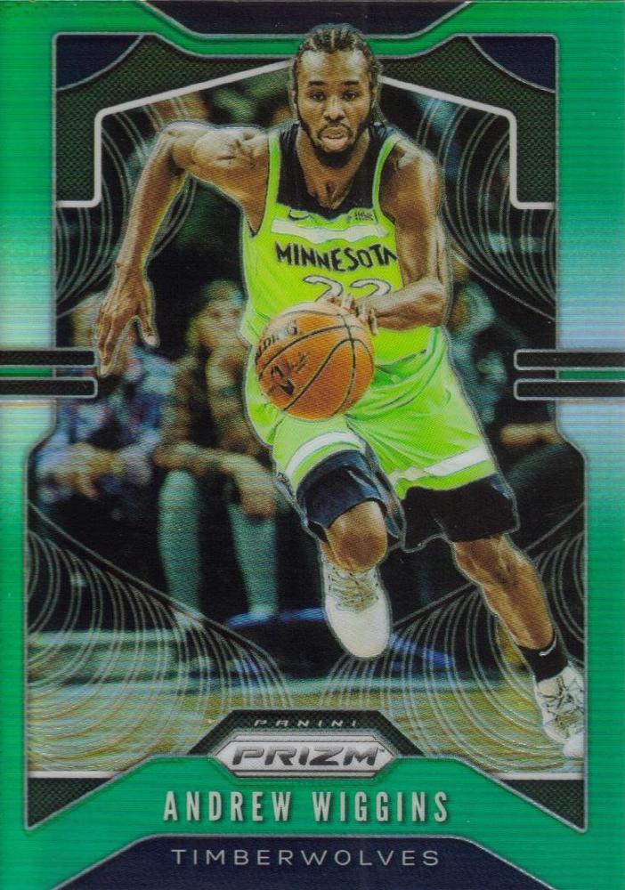 #160 Andrew Wiggins - Minnesota Timberwolves - 2019-20 Panini Prizm - Prizms Green Basketball