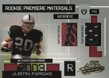 #160 Justin Fargas - Oakland Raiders - 2003 Playoff Absolute Memorabilia Football