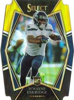#160 D'Wayne Eskridge - Seattle Seahawks - 2021 Panini Select - Black and Gold Prizm Die Cut Football