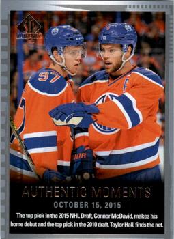 #160 Connor McDavid / Taylor Hall - Edmonton Oilers - 2015-16 SP Authentic Hockey