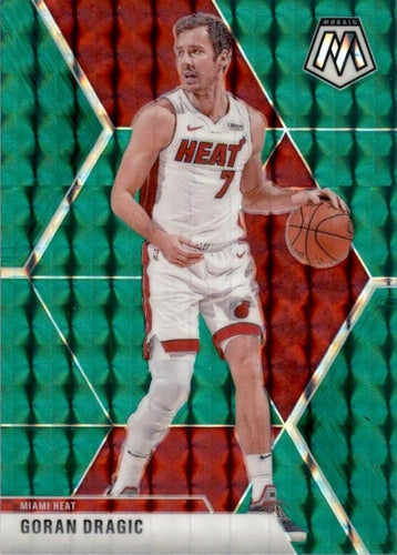 #160 Goran Dragic - Miami Heat - 2019-20 Panini Mosaic - Green Prizm Basketball