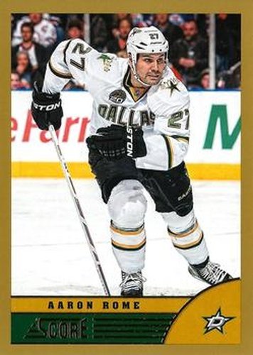 #160 Aaron Rome - Dallas Stars - 2013-14 Score - Gold Hockey