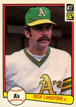 #161 Rick Langford - Oakland Athletics - 1982 Donruss Baseball
