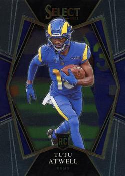 #161 Tutu Atwell - Los Angeles Rams - 2021 Panini Select - Black and Gold Prizm Die Cut Football
