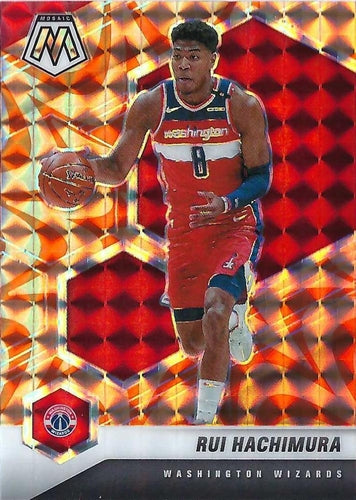 #161 Rui Hachimura - Washington Wizards - 2020-21 Panini Mosaic - Mosaic Reactive Orange Basketball