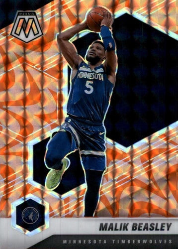 #162 Malik Beasley - Minnesota Timberwolves - 2020-21 Panini Mosaic - Mosaic Reactive Orange Basketball