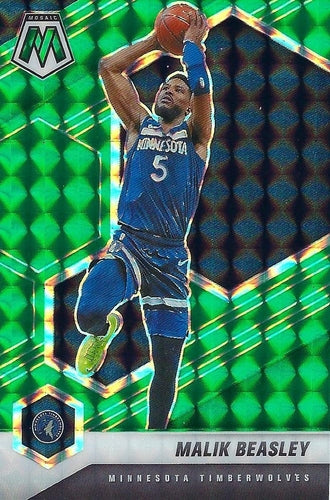 #162 Malik Beasley - Minnesota Timberwolves - 2020-21 Panini Mosaic - Mosaic Green Basketball