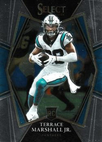 #162 Terrace Marshall Jr. - Carolina Panthers - 2021 Panini Select - Black and Gold Prizm Die Cut Football