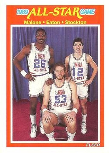 #163 Karl Malone / Mark Eaton / John Stockton - Utah Jazz - 1989-90 Fleer Basketball