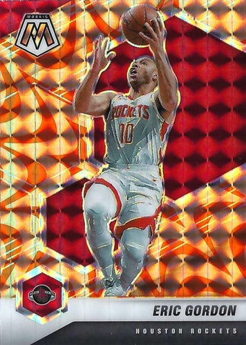 #163 Eric Gordon - Houston Rockets - 2020-21 Panini Mosaic - Mosaic Reactive Orange Basketball