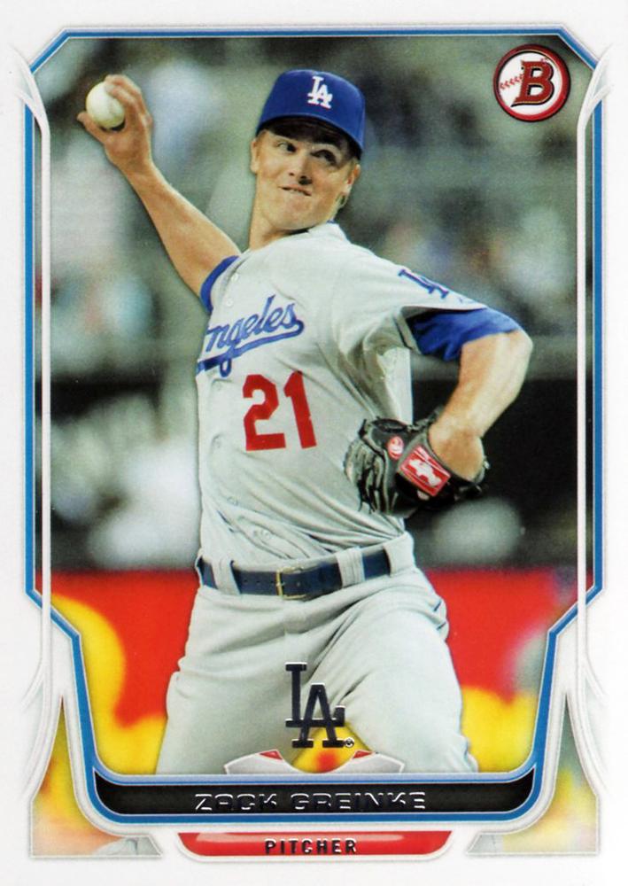 #163 Zack Greinke - Los Angeles Dodgers - 2014 Bowman Baseball