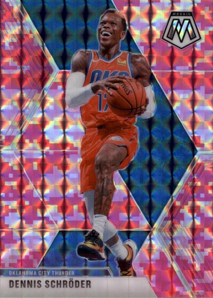 #163 Dennis Schroder - Oklahoma City Thunder - 2019-20 Panini Mosaic - Camo Pink Basketball