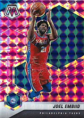 #164 Joel Embiid - Philadelphia 76ers - 2020-21 Panini Mosaic - Mosaic Camo Pink Basketball
