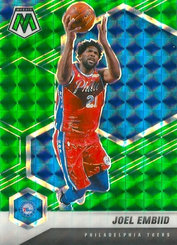 #164 Joel Embiid - Philadelphia 76ers - 2020-21 Panini Mosaic - Mosaic Green Basketball