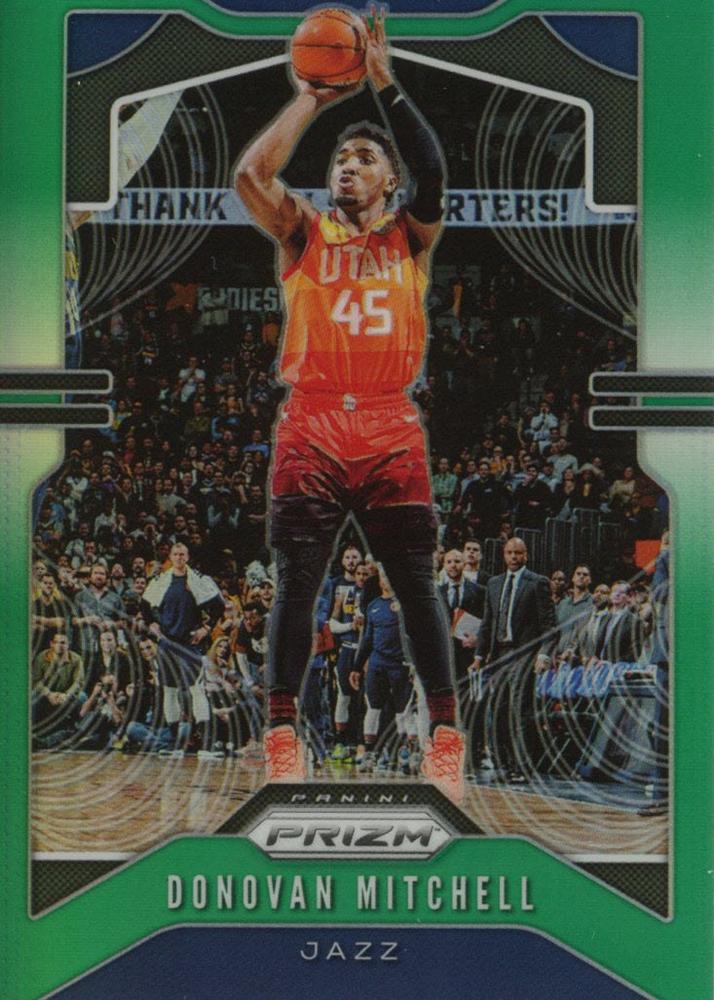 #164 Donovan Mitchell - Utah Jazz - 2019-20 Panini Prizm - Prizms Green Basketball