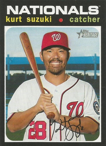 #165 Kurt Suzuki - Washington Nationals - 2020 Topps Heritage Baseball